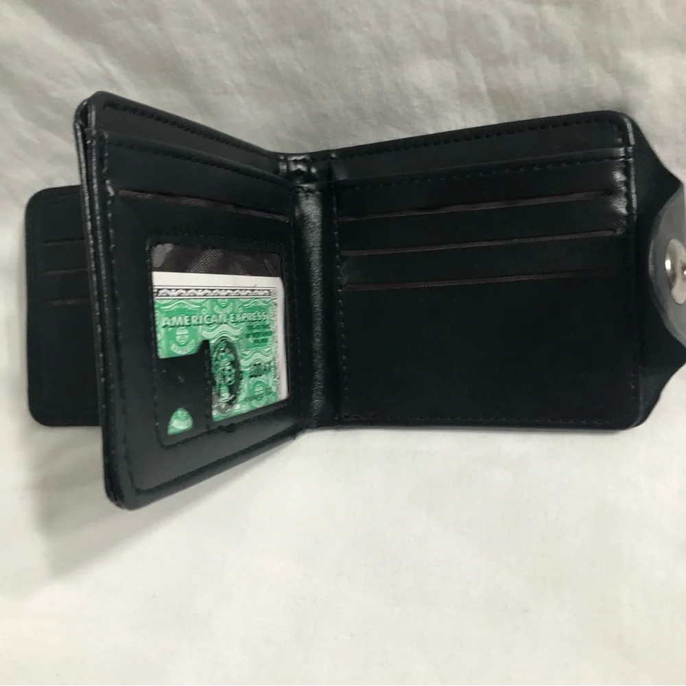 Men’s Wallet Vintage Genuine Leather one hundred dollars graphic black.